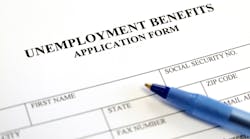 A closeup of unemployment benefits paperwork.