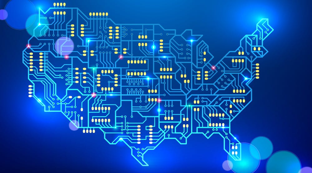 Map Of Usa Circuit Board Electronics Semiconductor Computer Equipment &copy; Andrey Suslov Dreamstime