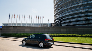 Volkswagen Golf Outside European Parliament Building Ifeelstock Dreamstime 61e78538d4f0f