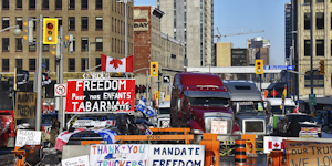 Canada Trucker Protest Covid 19 Health Supply Chain Blockade © Paul Mckinnon Dreamstime