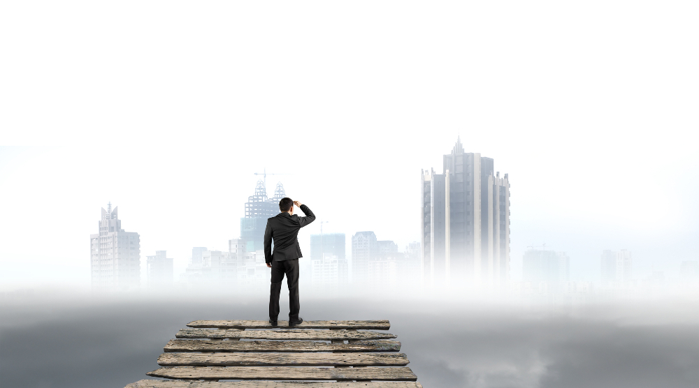 City Skyline In Fog 6206884ad4190