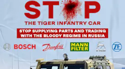 A Ukrainian government official criticized Western motor vehicle parts suppliers, saying components from major companies were found on Russian military vehicles. Manufacturers responded that they have already cut off sales to Russia.