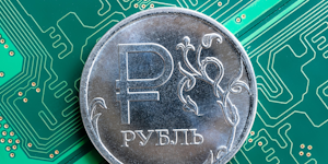 Russian Ruble Currency On Semiconductor Chip © Andrey Metelev Dreamstime
