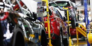 Automotive Car Vehicle Auto Red Crossover Car Factory Assembly Line © Alexander Khitrov Dreamstime
