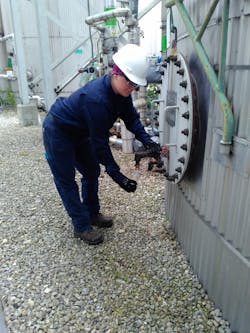 Apprentice Emily Canfield at work. Apprentice Emily Canfield at work.