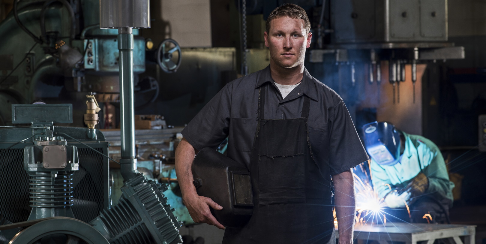 Welding Manufacturing Worker And Friend Jon Rehg Dreamstime 62c85d49ba0c4