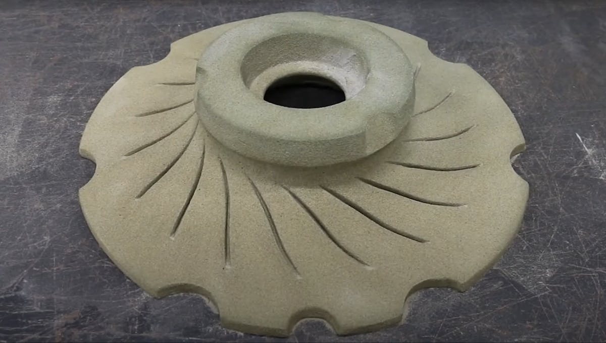A sand-printed mold manufactured by D. W. Clark.