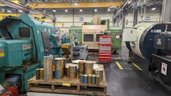 This three-machine cell combines a lathe, mill and cutoff machine to produce brass pieces used within Texas Oil Tools components. The plant boosted efficiency by rearranging existing equipment, not investing in all-new machines. This three-machine cell combines a lathe, mill and cutoff machine to produce brass pieces used within Texas Oil Tools components. The plant boosted efficiency by rearranging existing equipment, not investing in all-new machines.