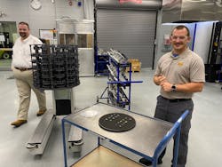 Shannon Lindsey and production leader Anthony Reno talk about the company's precision inserts. Shannon Lindsey and production leader Anthony Reno talk about the company's precision inserts.