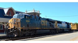 Csx Freight Train Outside Train Station North Carolina&copy; Suyerry Dreamstime