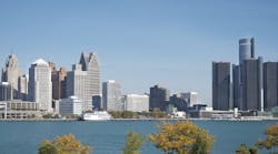 Detroit Skyline During Day As Seen From Windsor Gm Hq Building&copy; Lindaparton Dreamstime