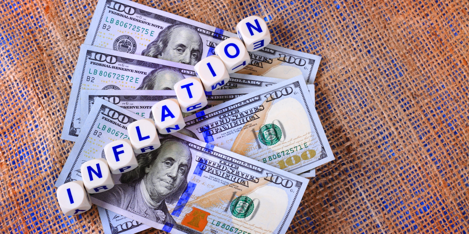 Inflation Concept Dollar Bills On Burlap Sack Laq Hill Dreamstime 631ffeae56ca5