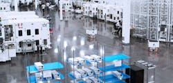Autonomous mobile robots (AMRs) move materials across the factory floor at Ericsson's plant in Lewisville, Texas. Autonomous mobile robots (AMRs) move materials across the factory floor at Ericsson's plant in Lewisville, Texas.