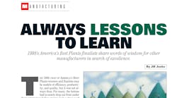 A February 1999 article from IndustryWeek, one of Jill Jusko&apos;s early feature stories for the magazine. The feature is about lessons from IndustryWeek&apos;s Best Plants Awards, a program that Jusko continues to run.