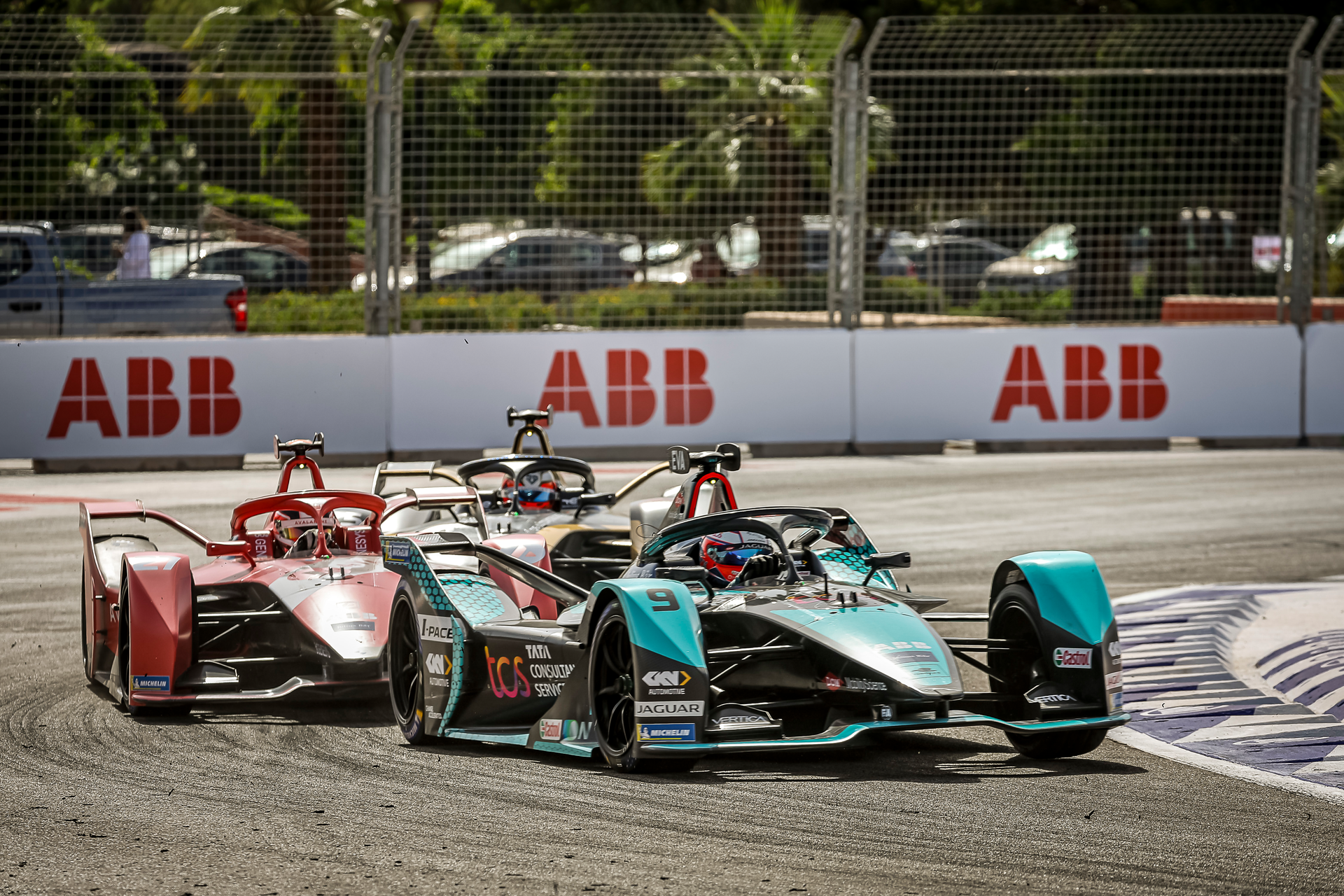 Electric vehicle racing teams compete in Marrakesh, Morocco.