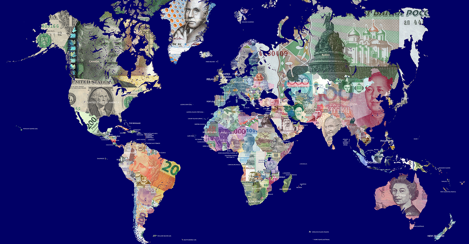 World Map Currency
