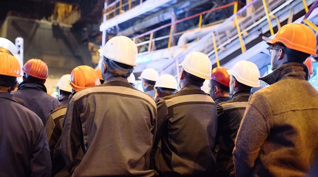 Workers Heavy Industry Standing Helmets Labor David Tadevosian Dreamstime