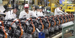 The uniforms that those Honda workers are wearing at the company's Anna, Ohio, engine plant? They'd make good insulation material. The uniforms that those Honda workers are wearing at the company's Anna, Ohio, engine plant? They'd make good insulation material.