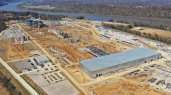Nucor's plate mill in Brandenburg, Kentucky—pictured here under construction—produced its first steel in early 2023.