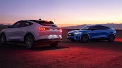 Ford's passenger EV lineup today comprises the Mach-E crossover (pictured) and the F-150 Lightning truck Ford's passenger EV lineup today comprises the Mach-E crossover (pictured) and the F-150 Lightning truck