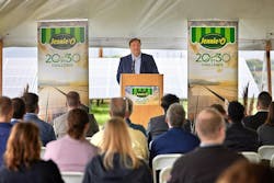 Tom Raymond speaks at the Jennie-O solar field ribbon-cutting event. Tom Raymond speaks at the Jennie-O solar field ribbon-cutting event.