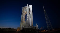 A United Launch Alliance Atlas V rocket with Boeing&rsquo;s CST-100 Starliner spacecraft aboard is seen on the launch pad illuminated by spotlights at Space Launch Complex 41 ahead of the NASA&rsquo;s Boeing Crew Flight Test, Sunday, May 5, 2024 at Cape Canaveral Space Force Station in Florida.