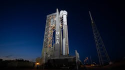 A United Launch Alliance Atlas V rocket with Boeing’s CST-100 Starliner spacecraft aboard is seen on the launch pad illuminated by spotlights at Space Launch Complex 41 ahead of the NASA’s Boeing Crew Flight Test, Sunday, May 5, 2024 at Cape Canaveral Space Force Station in Florida. A United Launch Alliance Atlas V rocket with Boeing’s CST-100 Starliner spacecraft aboard is seen on the launch pad illuminated by spotlights at Space Launch Complex 41 ahead of the NASA’s Boeing Crew Flight Test, Sunday, May 5, 2024 at Cape Canaveral Space Force Station in Florida.