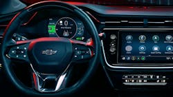 To the left of the speedometer, the Chevrolet Bolt tells drivers their minimum, maximum and typical remaining ranges, based on how quickly they're using the electric vehicle's charge. To the left of the speedometer, the Chevrolet Bolt tells drivers their minimum, maximum and typical remaining ranges, based on how quickly they're using the electric vehicle's charge.