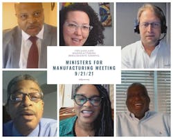 A Ministers for Manufacturing Zoom call. A Ministers for Manufacturing Zoom call.