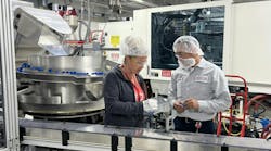 Employees inspect parts at Hoffer Plastics. Employees inspect parts at Hoffer Plastics.