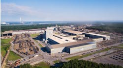 A Nucor electric arc minimill. A Nucor electric arc minimill.