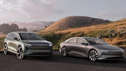 Lucid's upcoming SUV, Gravity (left) is still on track for late 2024 production. Lucid's upcoming SUV, Gravity (left) is still on track for late 2024 production.