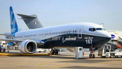 Boeing 737 Max at an airport Boeing 737 Max at an airport