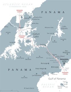 This map shows the location of the Chinese-managed Panama-Colon container port at the tip of the Panama Canal. This map shows the location of the Chinese-managed Panama-Colon container port at the tip of the Panama Canal.