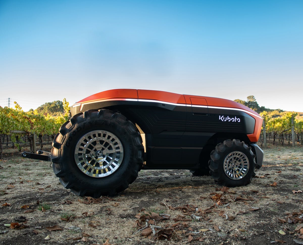 Kubota's Agri Concept 2.0 EV tractor also features autonomous operation..