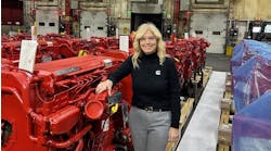 Anna Dibble stands beside some of the machinery installed for production of Cummins's 2027 X15 engine, at the Jamestown Engine Plant. Anna Dibble stands beside some of the machinery installed for production of Cummins's 2027 X15 engine, at the Jamestown Engine Plant.