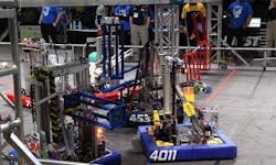 You can catch STEAMpunk's robot 'Soggy Dave' in action. It is lurking in the back, with the number 4531 on its bumper. By the numbers, the robot is 105 pounds and has a perimeter of 120 inches. It is 3 feet, 6 inches tall prior to the start of a match and can extend to 6 feet. You can catch STEAMpunk's robot 'Soggy Dave' in action. It is lurking in the back, with the number 4531 on its bumper. By the numbers, the robot is 105 pounds and has a perimeter of 120 inches. It is 3 feet, 6 inches tall prior to the start of a match and can extend to 6 feet.