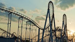 roller coaster at sunset roller coaster at sunset