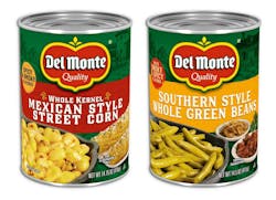 2 cans of Del Monte Foods canned vegetables 2 cans of Del Monte Foods canned vegetables