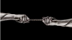 hands pulling a rope from opposite sides, black and white photo hands pulling a rope from opposite sides, black and white photo