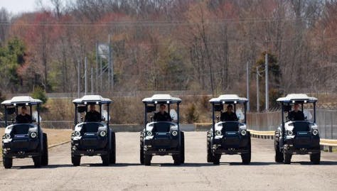 Electric tractors made at Foxconn Ohio's plant.