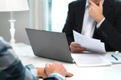 Job interview or human resources conversation. Job interview or human resources conversation.