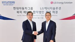 Jaehoon Chang (left), President and CEO of Hyundai Motor Company and Youngsoo Kwon, CEO of LG Energy Solution Jaehoon Chang (left), President and CEO of Hyundai Motor Company and Youngsoo Kwon, CEO of LG Energy Solution