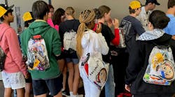 High school students and their swag bags at Honda Marysville's Manufacturing Day, 2023. High school students and their swag bags at Honda Marysville's Manufacturing Day, 2023.
