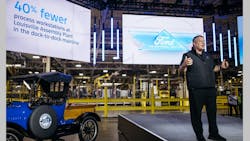 Bryce Currie, Ford chief manufacturing officer, speaks during an August 2025 launch event to introduce the new Ford Universal EV Platform and Ford Universal EV Production System at Louisville Assembly Plant. Bryce Currie, Ford chief manufacturing officer, speaks during an August 2025 launch event to introduce the new Ford Universal EV Platform and Ford Universal EV Production System at Louisville Assembly Plant.