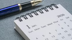 Small spiral desktop calendar showing January 2026 Small spiral desktop calendar showing January 2026