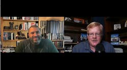 Podcast cohosts Mohamed Saleh on the left and John Dyer Podcast cohosts Mohamed Saleh on the left and John Dyer