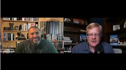 Podcast cohosts Mohamed Saleh on the left and John Dyer Podcast cohosts Mohamed Saleh on the left and John Dyer