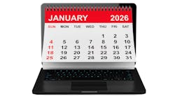 January 2026 calendar on an open laptop computer January 2026 calendar on an open laptop computer