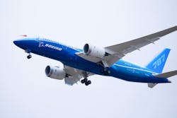 Boeing 787 Dreamliner takes off Boeing 787 Dreamliner takes off